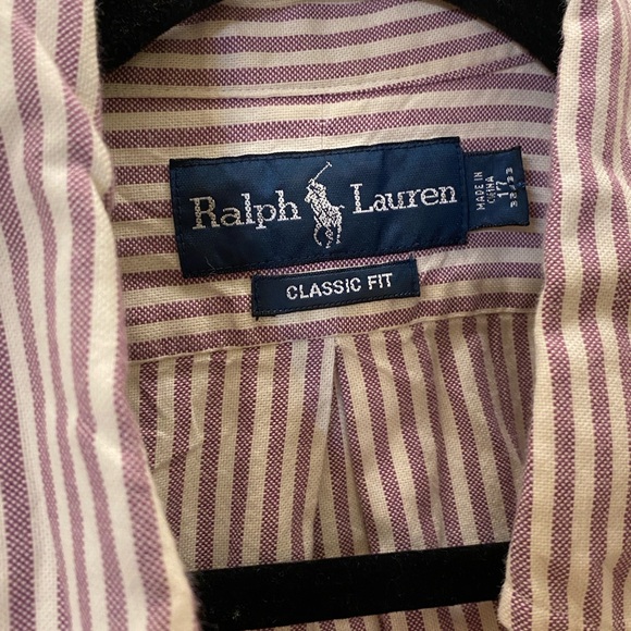 Purple and white Polo Ralph Lauren button up size large - Picture 2 of 3